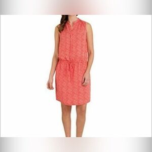 Hilary Radley Red Patterned Sleeveless Shift Dress Casual Work Dress Size 2